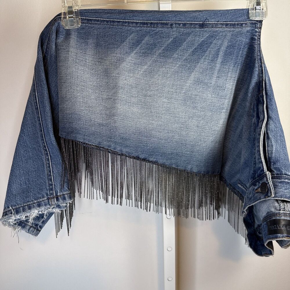 Blue Revival Jeans 31 Punk Goth Chain Distressed Grunge Street Wear Festival - Picture 3 of 11